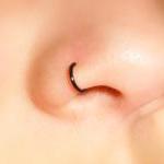 Black Nose Ring Cuff - No Piercing Required