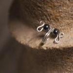 Hematite Gemstone Ear Cuff In Silver